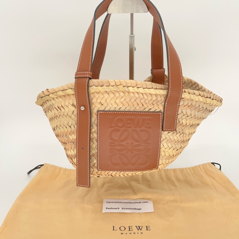Loewe Brown and Tan Woven Tote w/Dust Bag